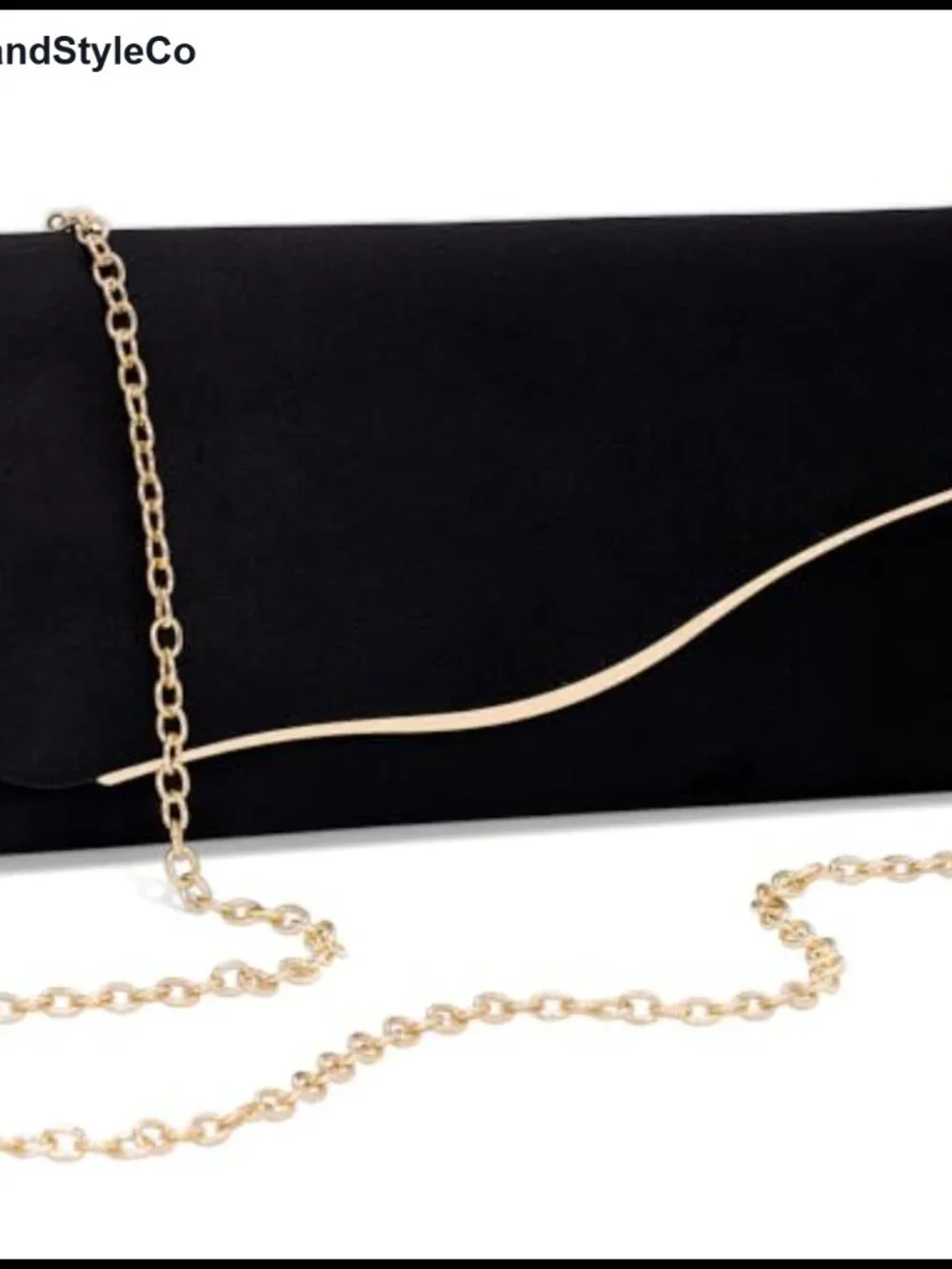 Elegant Faux Suede Evening Clutch with Detachable Chain